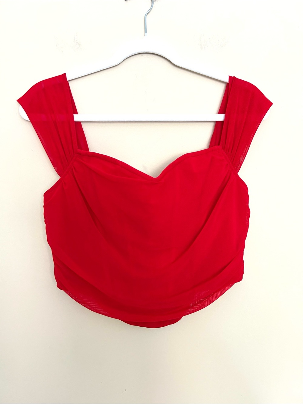Beautiful Red Women’s Crop Top Bustier with Wide Straps